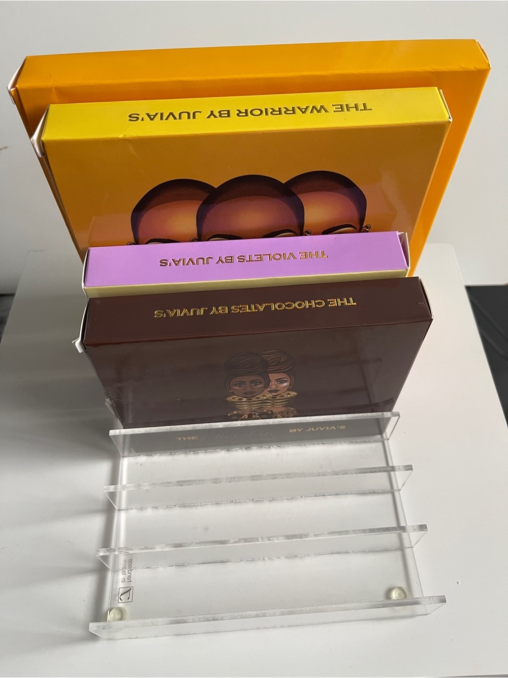 😍(2) Clear Glass Seven Slot Palette Holder 2 included